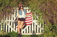 People & Humanity: young girl in jean shorts