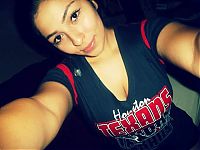 People & Humanity: young college girl wearing sport jersey