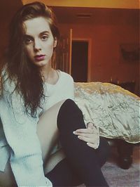 People & Humanity: young teen girl with sexy socks