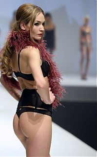 People & Humanity: Paris Lingerie Fashion Week 2014 show girl, Paris, France