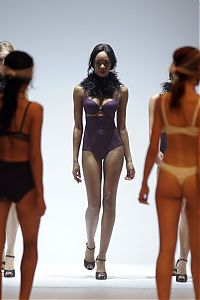 People & Humanity: Paris Lingerie Fashion Week 2014 show girl, Paris, France