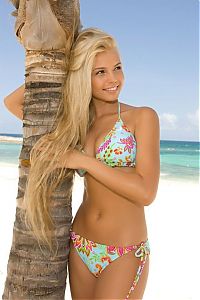 People & Humanity: young summer and bikini beach girls