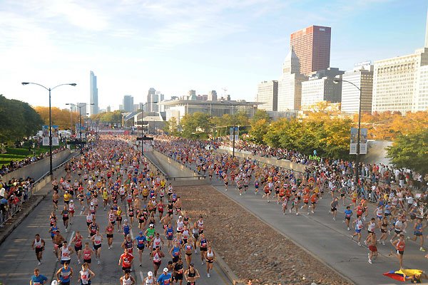 The London Marathon, dedicated to the Olympic Games in 2012