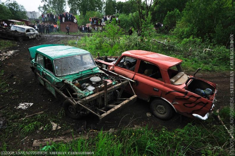 Siberian carmageddon, Academgorodok, Russia