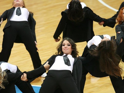 Cheerleader basketball girls, Khimki club, Moscow, Russia