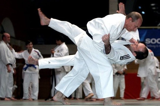 Vladimir Putin held a training session in judo,  St. Petersburg, Russia