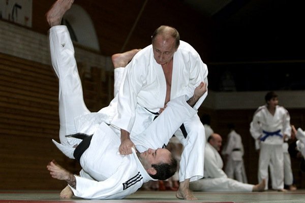 Vladimir Putin held a training session in judo,  St. Petersburg, Russia