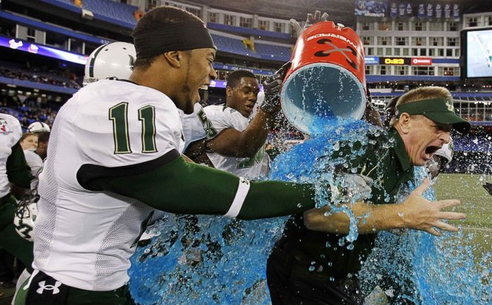 Coach, celebrating the victory