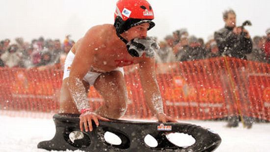 nude sled race