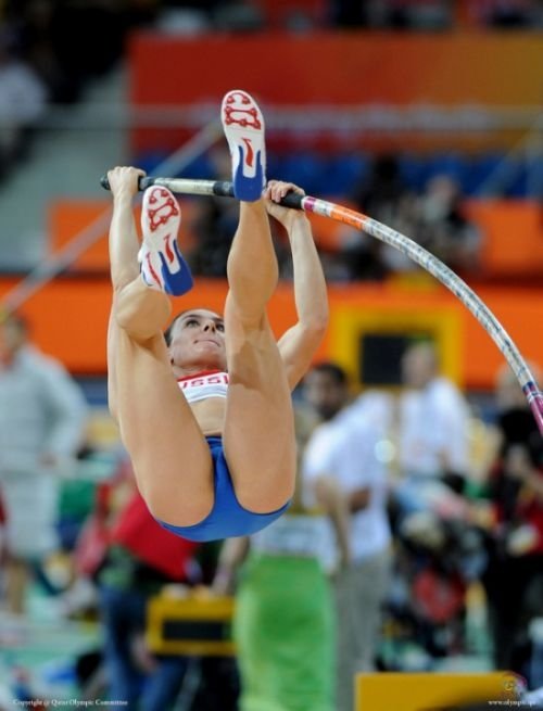 pole vaulting girl.