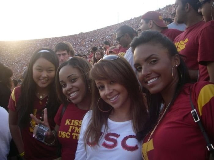 cute football fan girls