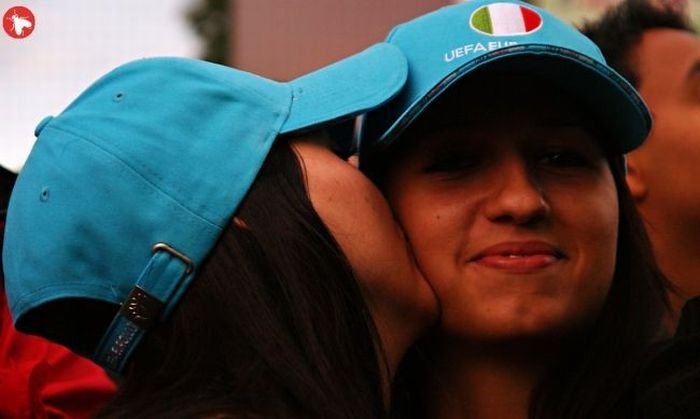 cute football fan girls