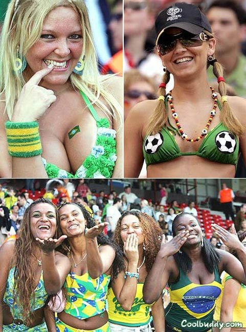 cute football fan girls