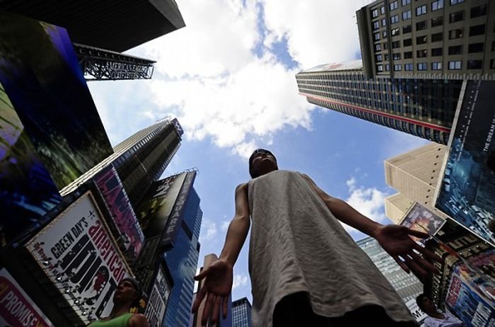 Yoga at Times Square, New York City, United States