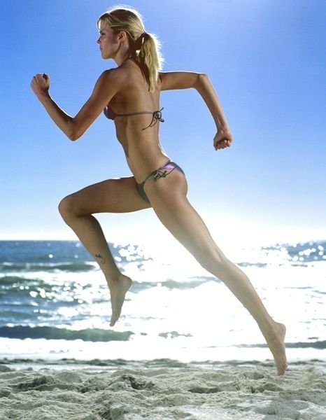 beach girl running