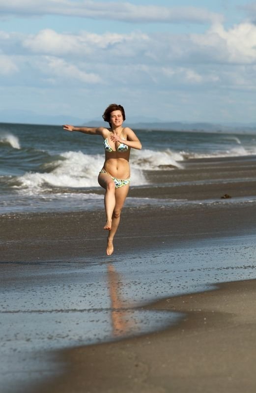 beach girl running