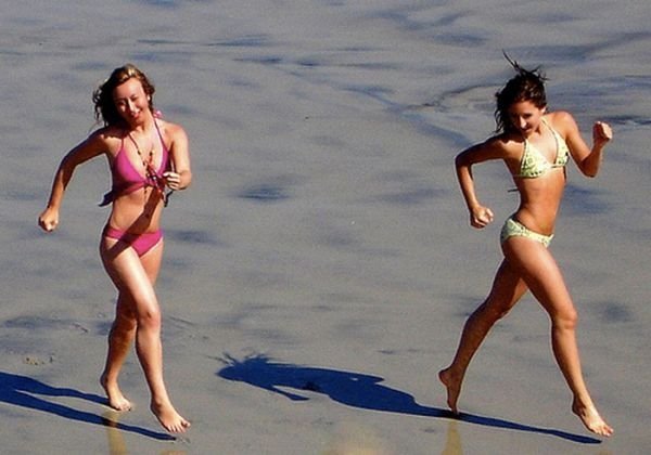 beach girl running