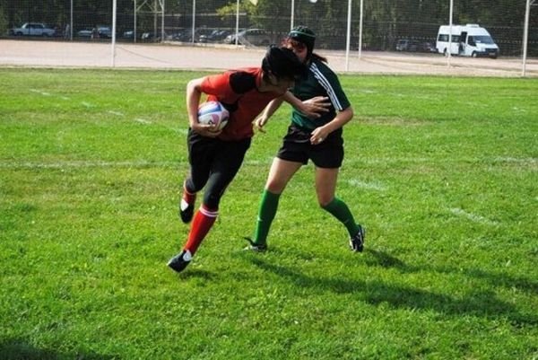 girls playing rugby