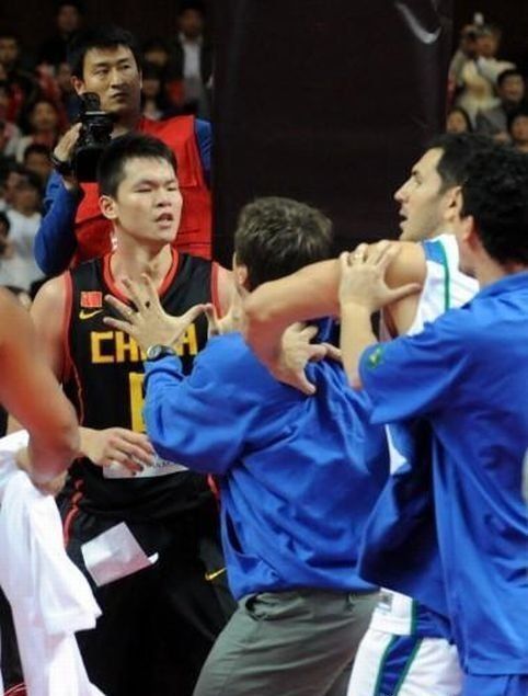 massive brawl at china vs brazil basketball game