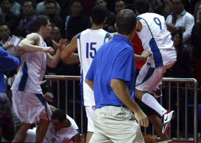 massive brawl at china vs brazil basketball game