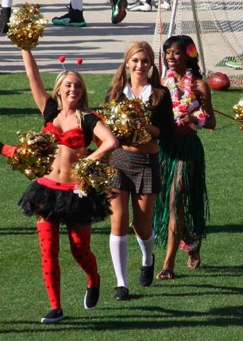 NFL cheerleader girls in halloween costumes