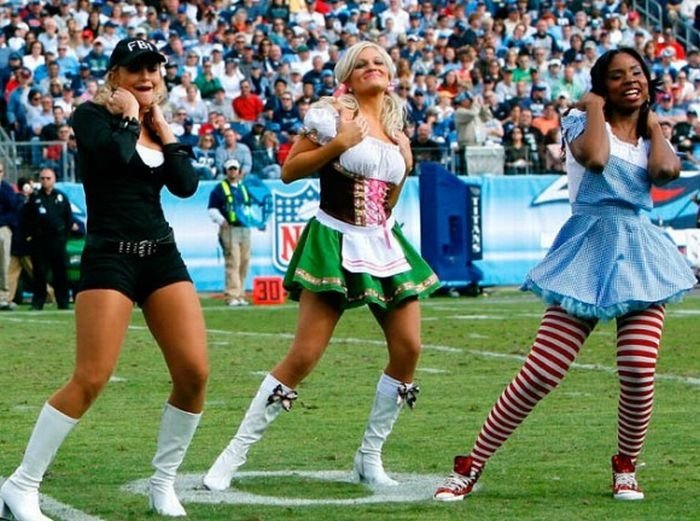 NFL cheerleader girls in halloween costumes