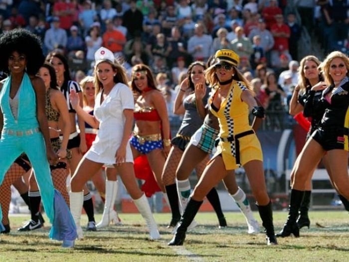 NFL cheerleader girls in halloween costumes