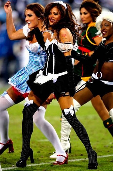 NFL cheerleader girls in halloween costumes