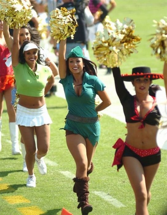 NFL cheerleader girls in halloween costumes