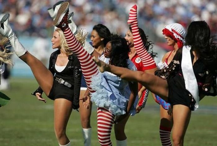 NFL cheerleader girls in halloween costumes