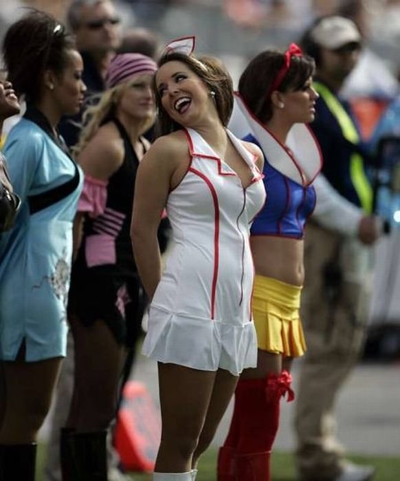 NFL cheerleader girls in halloween costumes