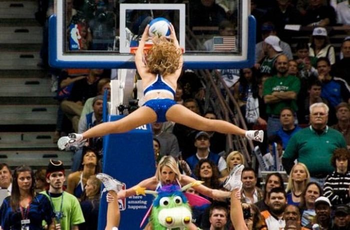 NBA girl making a slam dunk