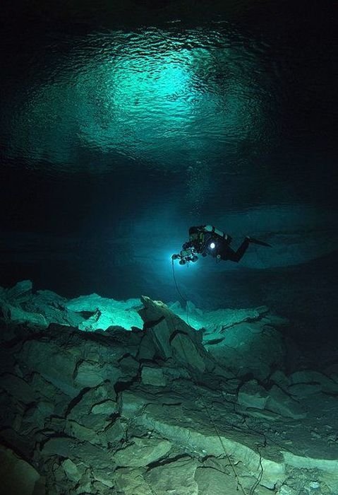 cave diving