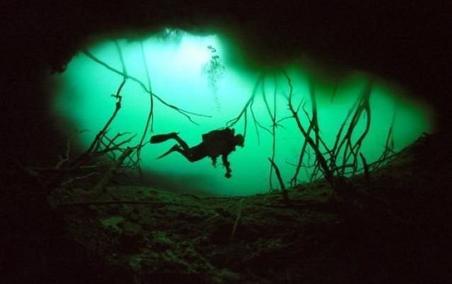 cave diving