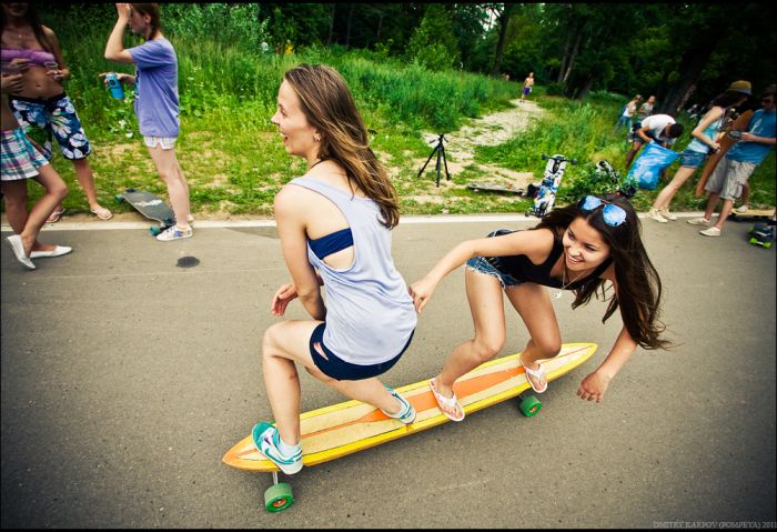 skateboarding girl