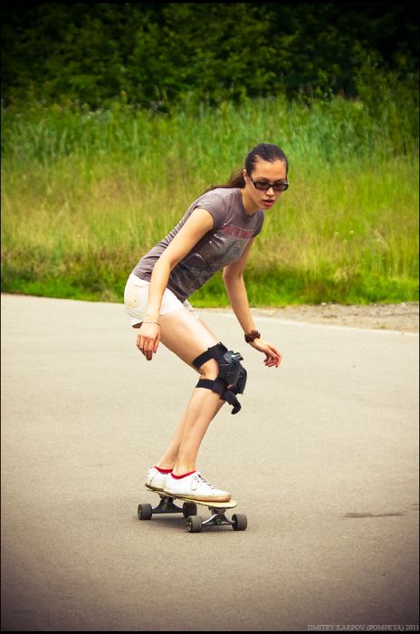 skateboarding girl