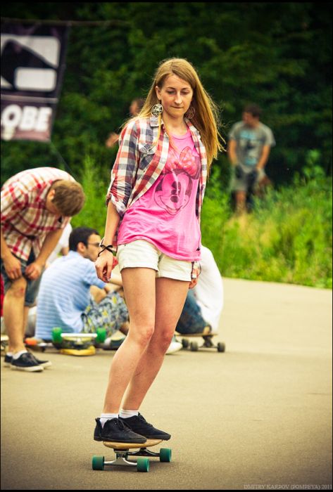 skateboarding girl