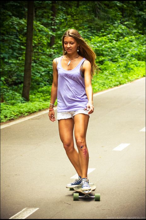 skateboarding girl