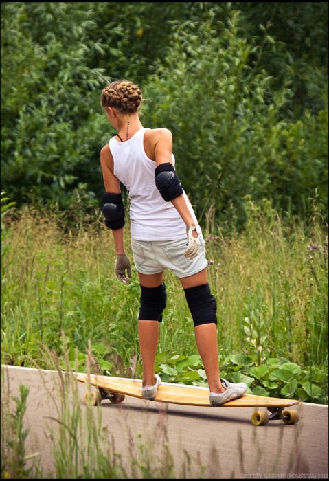 skateboarding girl