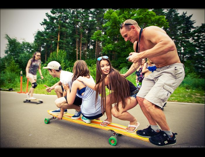 skateboarding girl