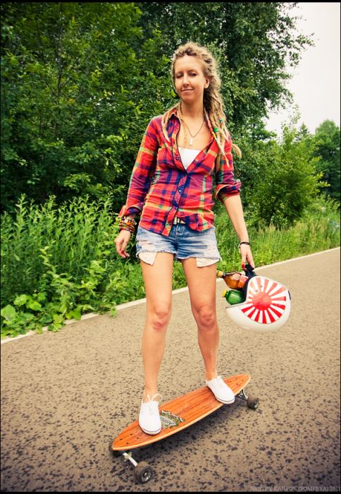 skateboarding girl