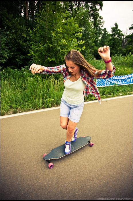 skateboarding girl