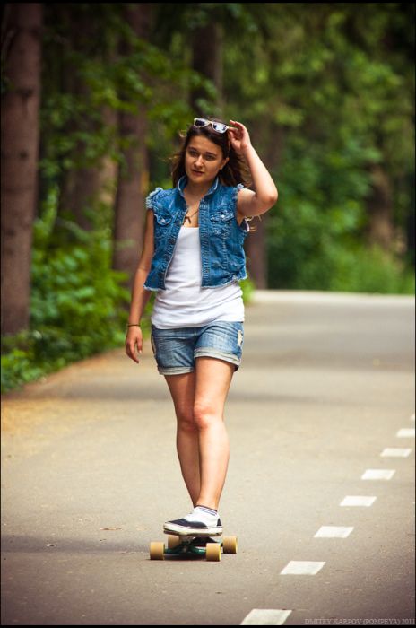 skateboarding girl