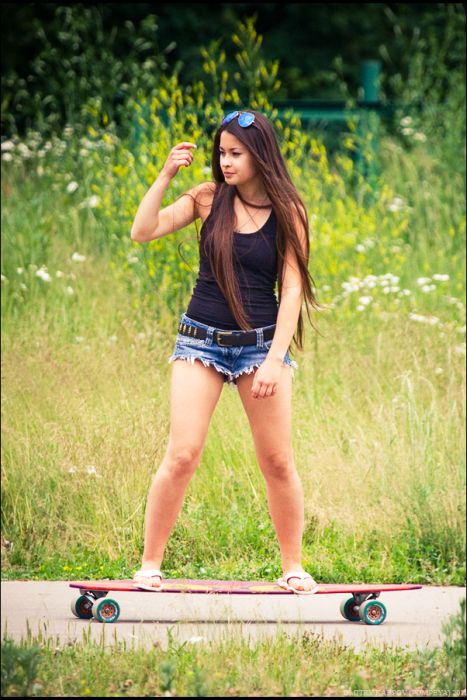 skateboarding girl