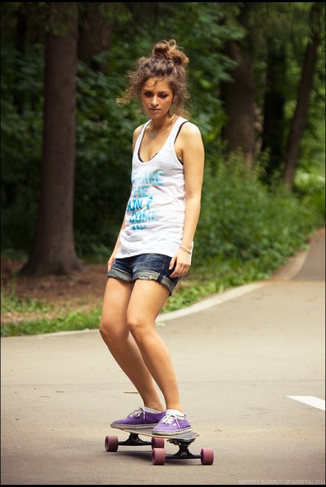 skateboarding girl