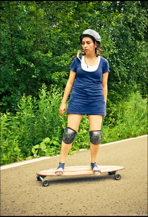 skateboarding girl