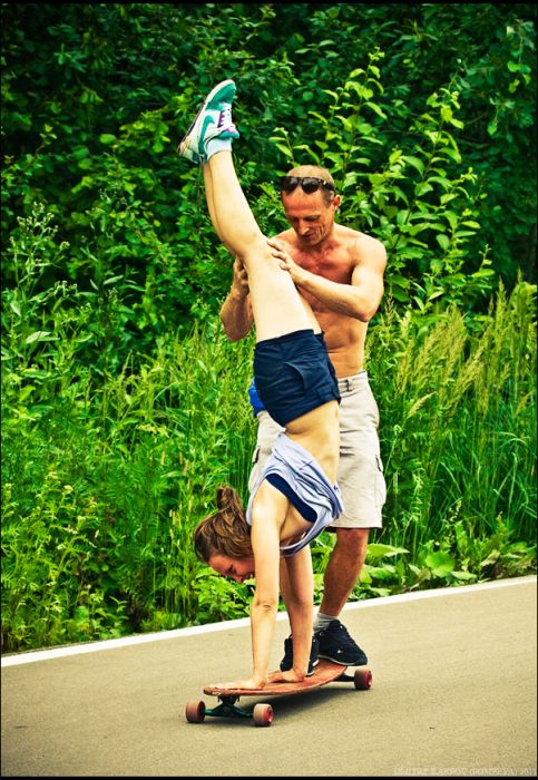 skateboarding girl