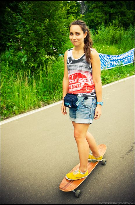 skateboarding girl