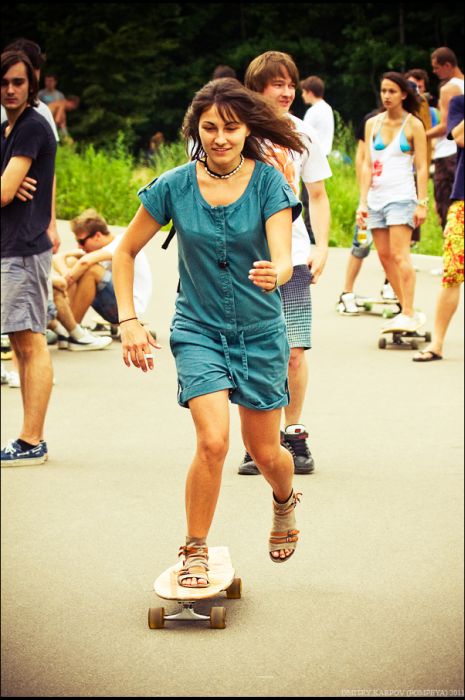 skateboarding girl