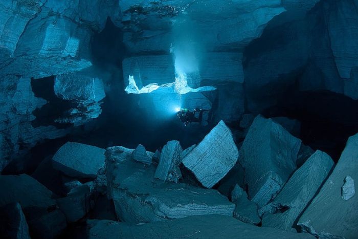 cave diving